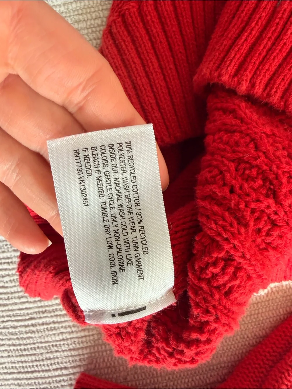 Cat & Jack Bright Red Cable-Knit Button Mock Neck Sweater 4T